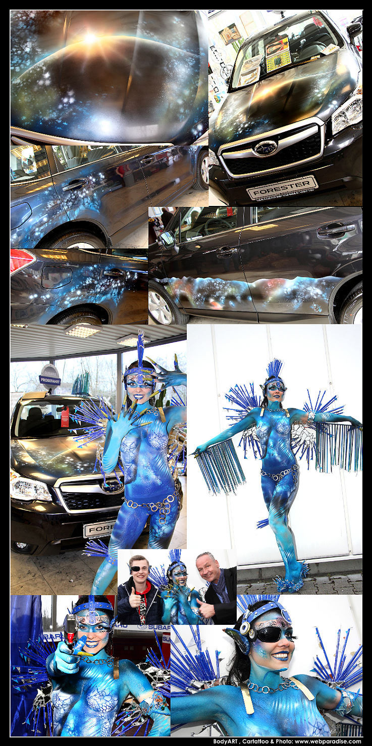 subaru - Bodypainting, bodypaintings, bodypaint, bodypaints, bodyart, body-paint, body-painting, body-paints, body-paintings, body-art, cartato, cartatto, cartattoo, autobemalung wiederentfernbar, Christine Dumbsky, webparadise.com