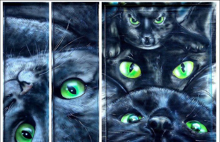 luzi catpainting, katzen, katzengemaelde, katzengemälde, katze, cats, schwarze katze, black cat