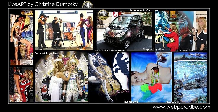 Live Painting - Actionpainting - live on canvas, cars or customer displays or Bodypainting for your event